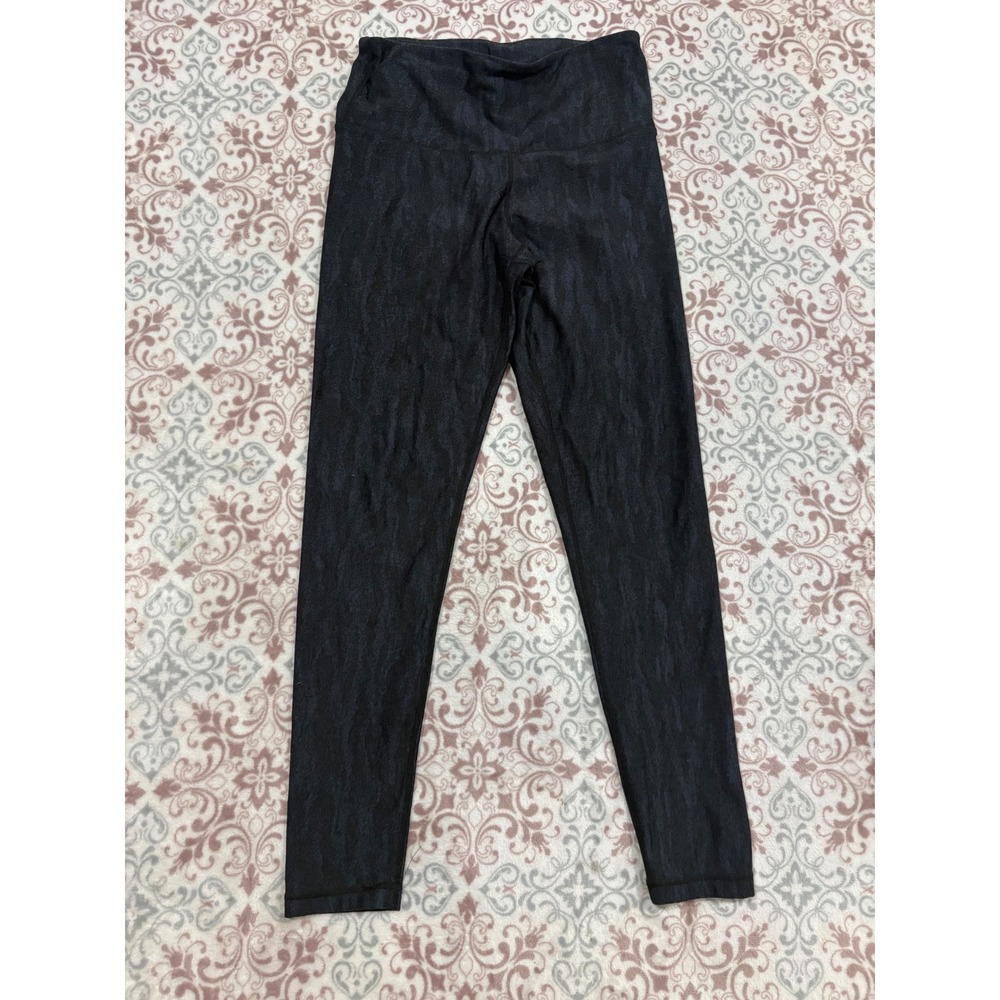 Kirkland Signature Black Snakeskin Print High Waist Active Leggings Medium